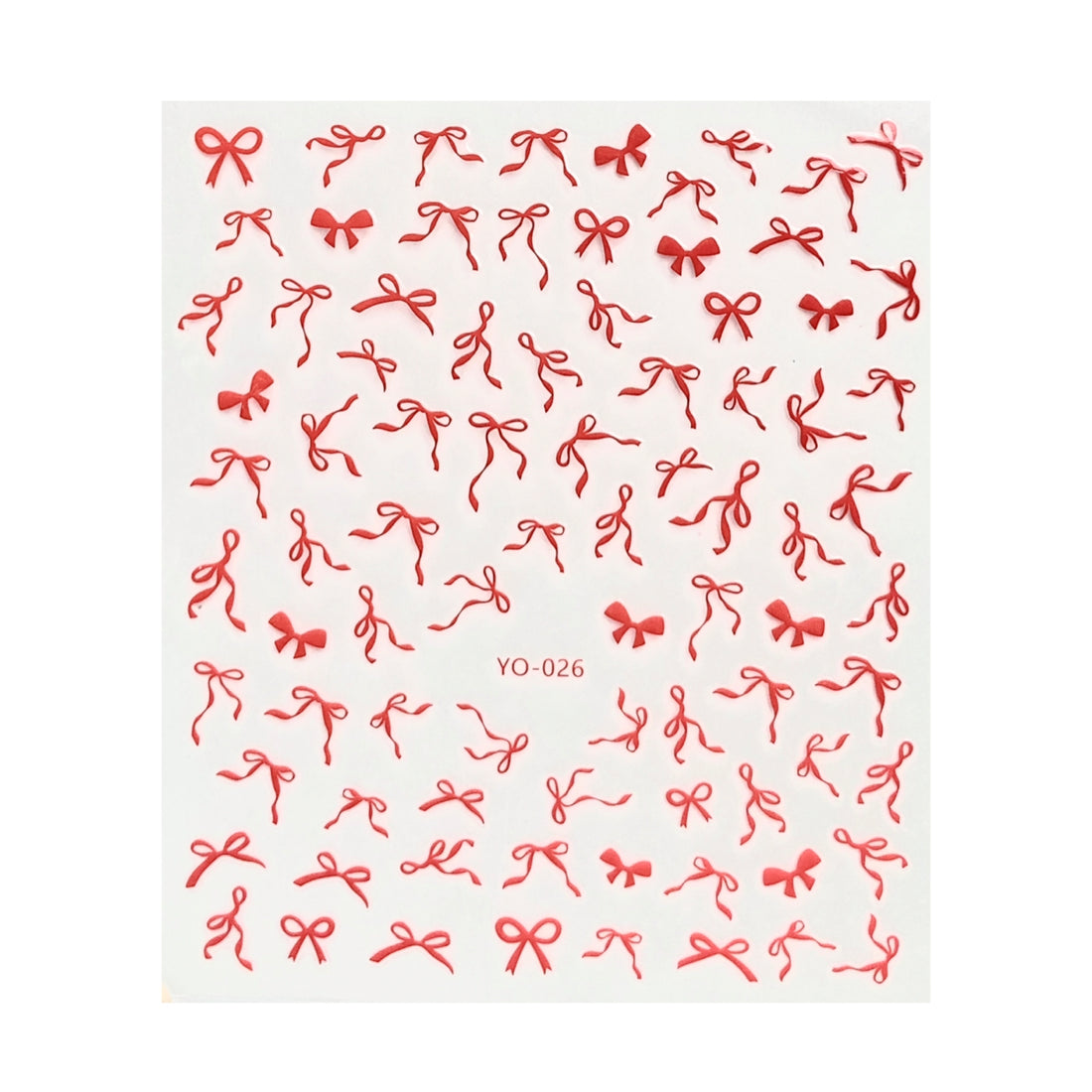 Ultra Thin Nail Sticker - Floating Ribbon YO026 Red