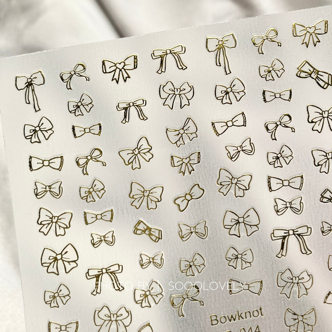 Ultra Thin Nail Sticker - Bowknot YO044 Gold