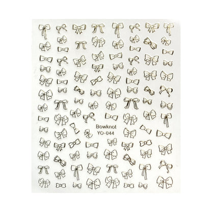 Ultra Thin Nail Sticker - Bowknot YO044 Gold