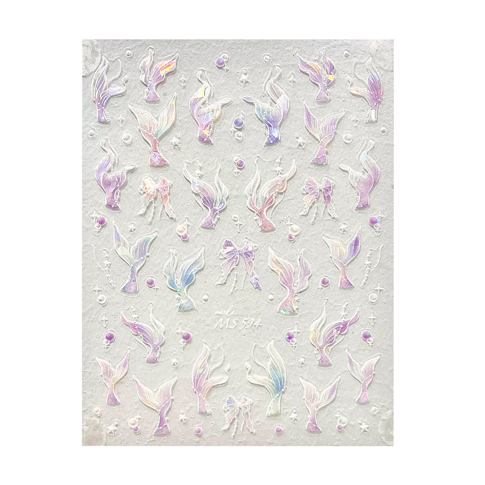 3D Nail Sticker - Seashell Mermaid Tail MS594