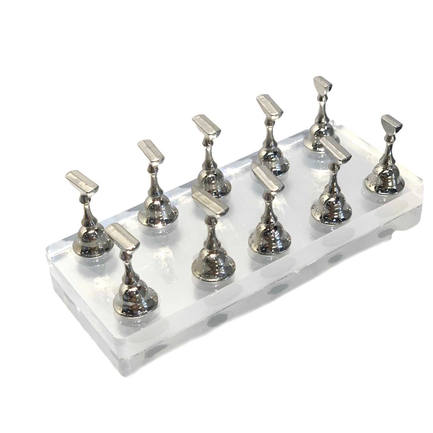 Solid Magnetic Nail Stand Kit for Press On- 1 Base 10 Stands