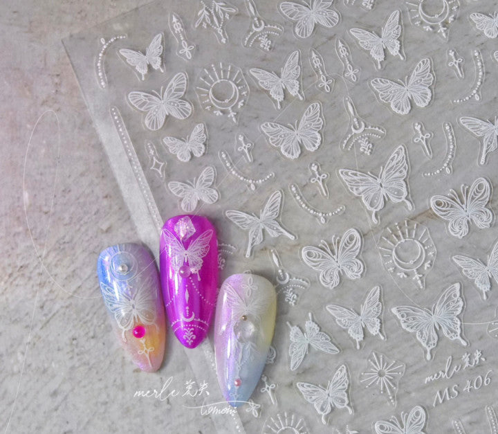 3D Nail Sticker- Butterfly MS406