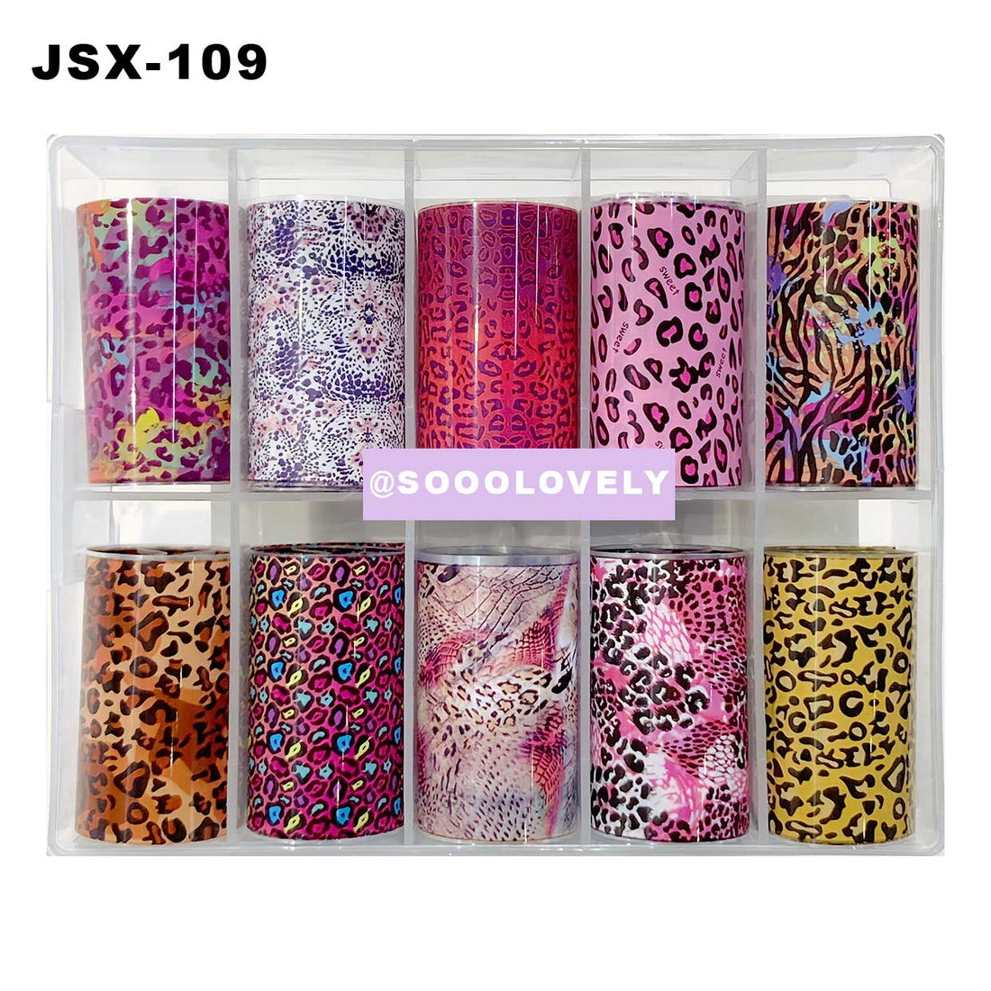 Nail Art Foil Box- JSX109 Pink Leopard