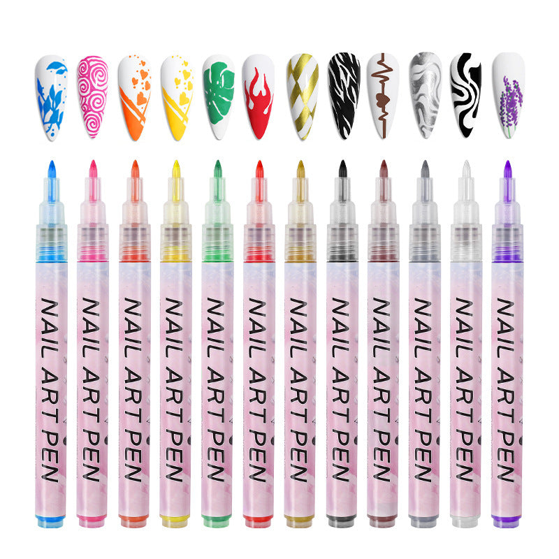 Nail Art Pen Set 12 Colors- 0.7mm