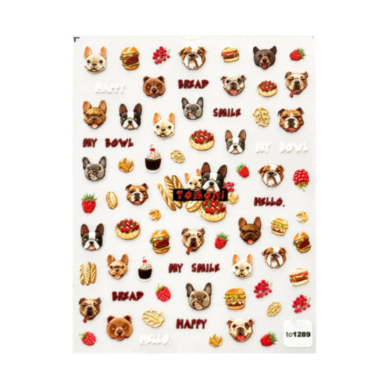 3D Nail Sticker - Cute Dogs TO1289