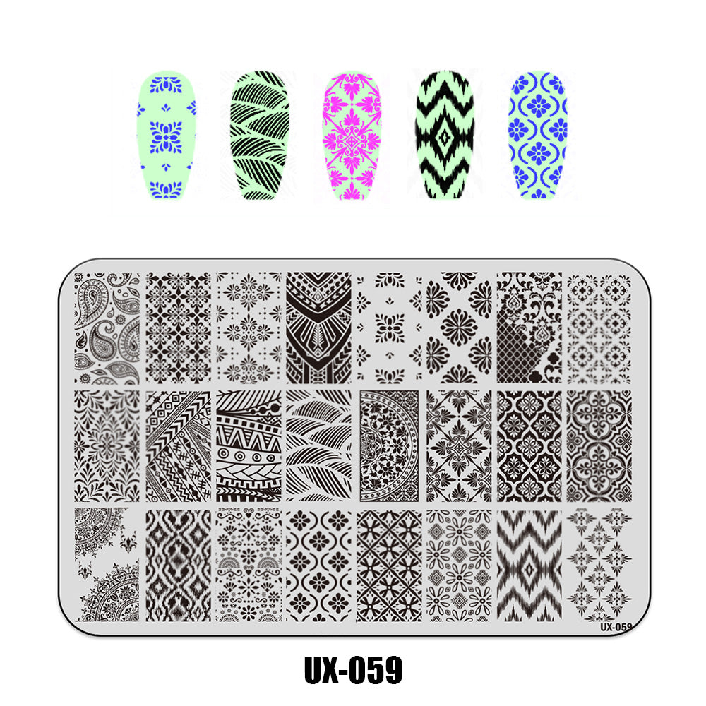 Nail Stamping Plate UX-059